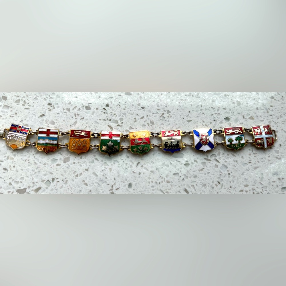 1950’s era Canadian Provincial Shields Charm Bracelet